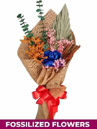 1 Dried Blue Roses Burlap CH Province