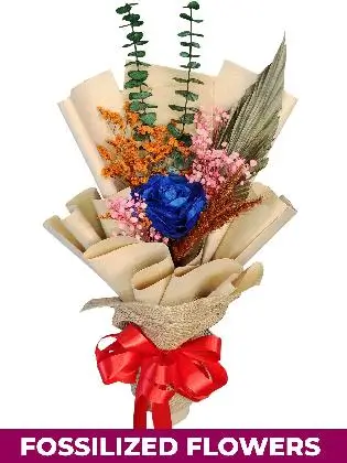 1 Dried Blue Roses Kraft Jute Province