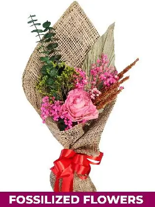 1 Dried Pink Rose Burlap PH Province