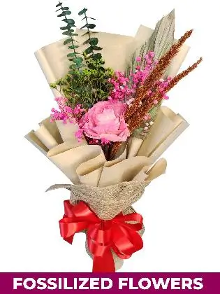 1 Dried Pink Rose Kraft Jute Province