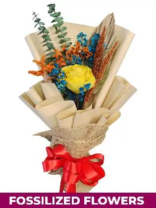 1 Dried Yellow Rose Kraft Jute Province