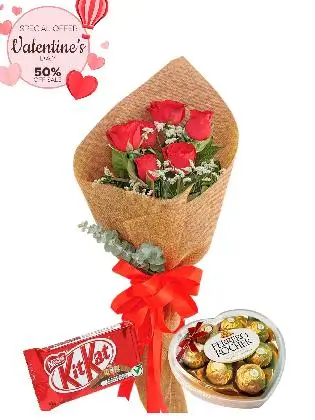 6 RED ROSE burlap