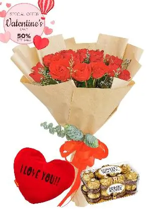 24 red roses kraft