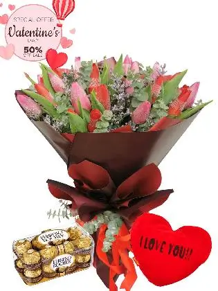 24 mixed tulips