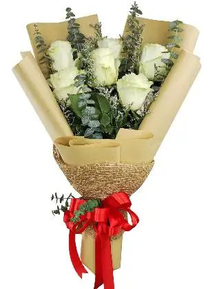 6 white ecua kraft/jute