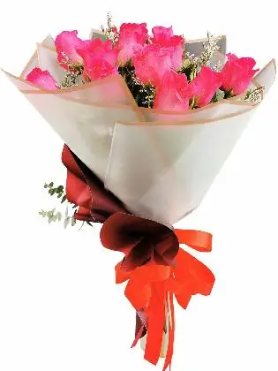 12 pcs pink roses