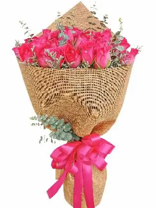 99 pcs pink roses