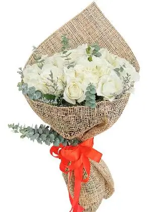 99 pcs white roses