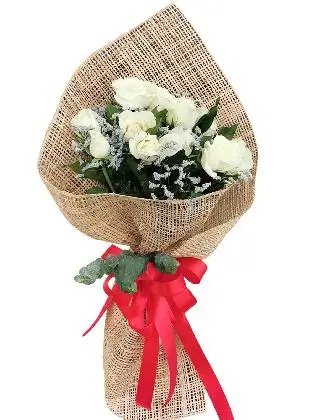 12 pcs white roses