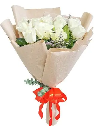 12 pcs white roses