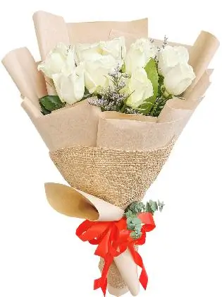 12 pcs white roses