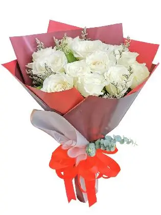 12 pcs white roses