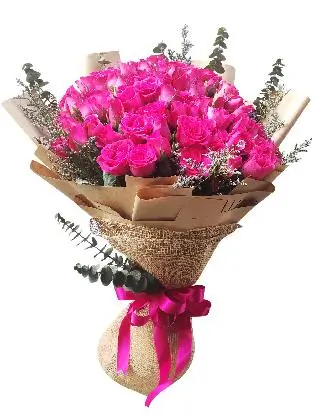99 pcs pink roses