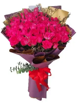 99 pcs pink roses